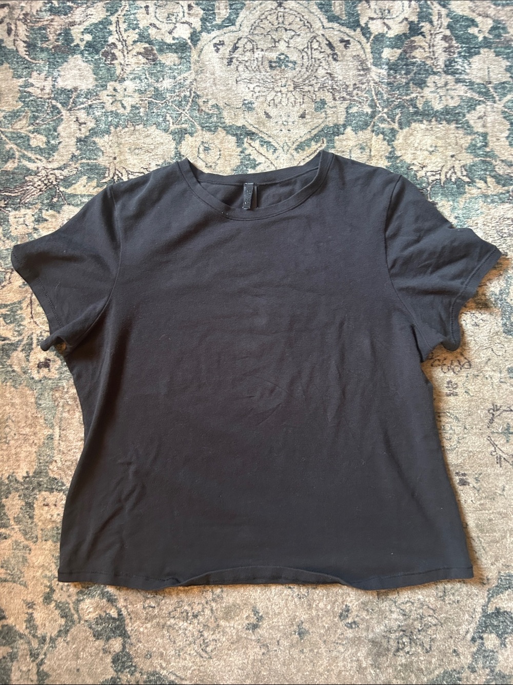 SKIMS Black Short Sleeve Crewneck Tee